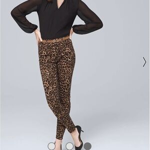 White House Black Market Sculpt High Rise Leopard Print Skinny Ankle Jeans Sz 4